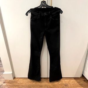 Mother The Weekender Not Guilty High Waist Flare Jeans Black Wash Denim Size 25